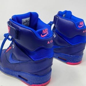 NIKE Air Revolution Sky Hi Wedge Sneakers Tennis Shoes Blue Cobalt Size 8